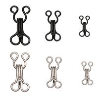 Maosifang 100 Set Sewing Hooks and Eyes Closure for Bra,Clothing,Sewing DIY Craft,3 Sizes (Black and Silver)