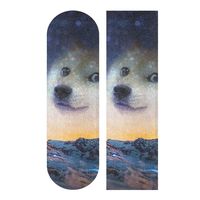 Funny Doge Emoticon Shiba Inu Galaxy Skateboard Vinyl Non-Slip Sandpaper Sticker Decal Skateboarding Gift