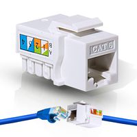 Cat6 RJ45 Keystone Jack Punch-Down Network Yellow- Choose a Pack of 1/10/20 (One)