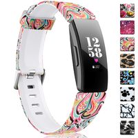 Maledan Compatible with Fitbit Inspire HR Bands for Women Girls, Fadeless Pattern Printed Strap Replacement Band for Fitbit Inspire/Inspire HR and Fitbit Ace 2, Small, Paisley