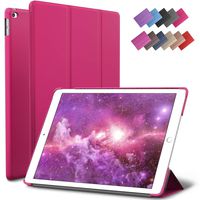 ROARTZ iPad Mini 4 case, Magenta Slim Fit Smart Rubber Coated Folio Case Hard Cover Light-Weight Auto Wake/Sleep for Apple iPad Mini 4th Generation Model A1538/A1550 Retina Display