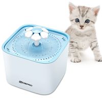 Pet Fountain Cat Water Dispenser - Healthy and Hygienic Drinking Fountain Super Quiet Flower Automatic Electric Water Bowl with 2 Replacement Filters for Dogs, Cats, Birds and Small Animals Blue