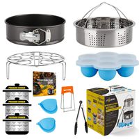 Insta-Pot-Accessories-Set, Instapot Accessory Compatible with Instant Pot 6 Qt 8 Quart, with Steamer Basket Cheesecake Pan Egg Steam Trivet Silicone Mold Mitts Tong (6QT/8QT)