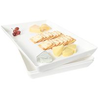 Youngever 3 Pack Plastic Serving Trays, Serving Platter for Parties, Sturdy ABS material, White Color, 15 inch x 10 inch