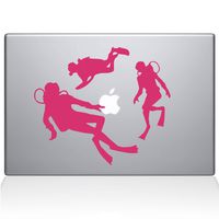 The Decal Guru 2063-MAC-12M-BG Scuba Divers Decal Vinyl Sticker, 12" MacBook, Pink