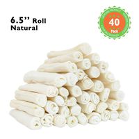 MON2SUN Dog Rawhide Rolls Natural Skinny Retriever Rolls 6.5 Inch 40 Count for Puppy and Small Dogs