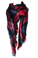 Wander Agio Womens Warm Scarf Triangle Shawls Large Scarves Stripe Plaid Fichu Red Colour 8
