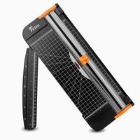 Firbon A4 Paper Cutter 12 Inch Titanium Paper Trimmer Scrapbooking Tool with Automatic Security Safeguard and Side Ruler for Craft Paper, Coupon, Label and Cardstock (Black) (Renewed)