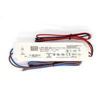 MEAN WELL LPV-60-24 60Watts 2.5Amp 24VDC C.V LED Driver Single Output Waterproof IP67 LED Power Supply Suitable for LED Strip Light Sealed Panel Mount