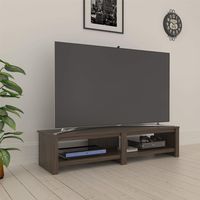 REALROOMS Tally TV Stand for TVs up to 74", Medium Brown