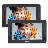 NAVISKAUTO 10.5" Portable Car DVD Player Dual Screen, Headrest Video Player with 5-Hour Built-in Rechargeable Battery, Last Memory and Region Free