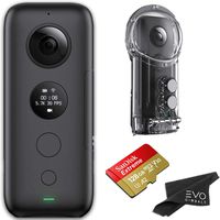 Insta360 ONE X 360 Camera with 5.7K 4K 3K Video and 18MP Photos - Bundle Includes Underwater Dive Housing and 128GB SanDisk Extreme microSDXC (3 Items) - Waterproof Up to 30 Meters Diving Depth