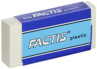Factis Graphite Plastic Vinyl Eraser - Box of 24 - White, Small - P-24