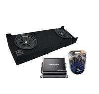 Compatible with 2007-2013 Chevy Silverado Crew Cab Truck Kicker Comp C10 Dual 10" Sub Box Enclosure & CXA600.1 Amp (Renewed)