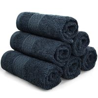 Cleanbear Extra Soft Wash Cloths Washcloths Set (6-Pack, Dark Gray) 13 x 13 Inches, Highly Absorbent Facecloths