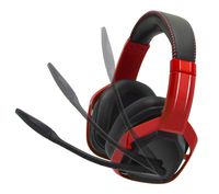 AmazonBasics USB Pro Gaming Headset with Microphone for PC, Red