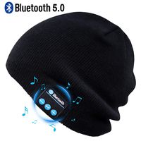Puersit Bluetooth Beanie Wireless Headphone Hat Music Soft Hat with Stereo Speakers,Winter Knit Hat Wireless Mic Hands-Free for Men Women Sports Fitness Travel Birthday Festival Gift (Black)