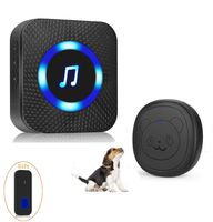 Dog Door Bell,Wireless Door Bell with Warterproof Touch Button and Push Button Dog Doorbell for Potty Training, 800 Feet Operating Range, 5Volume Levels, 55 Chimes 1 Receiver and 2 Transmitters
