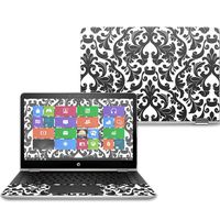 Mightyskins Skin Compatible with Hp Pavilion X360 14" (2017) - Black Damask | Protective, Durable, and Unique Vinyl Decal Wrap Cover | Easy to Apply, Remove, and Change Styles | Made in The USA