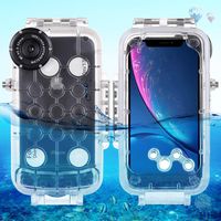 HAWELL iPhone XR Diving Case, Professional [40m/130ft] Surfing Swimming Snorkeling Photo Video Waterproof Protective Case Underwater Housing for iPhone with Lanyard (iPhone XR Transparent)