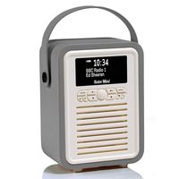 VQ Retro Mini HD Digital Radio with AM & FM, Bluetooth & Alarm Clock - Dark Grey