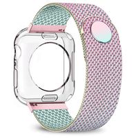 jwacct Compatible for Apple Watch Band with Screen Protector 38mm 40mm 42mm 44mm, Soft TPU Frame Case Cover Bumper Compatible for iwatch Series 1/2/3/4/5 Iridescent