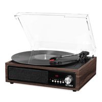 Victrola 3-in-1 Bluetooth Record Player with Built in Speakers and 3-Speed Turntable, Espresso