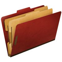 Pendaflex Top-Tab Pressboard Classification Folders, 2/5 Cut, Legal Size, Brick Red, 10 per Box (2257R)