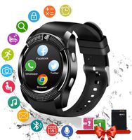 Smart Watch, Bluetooth Smartwatch Touch Screen Wrist Watch with Camera/SIM Card Slot,Waterproof Smart Watch Android Phone Watch for iOS Android Phones Samsung Huawei