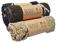 My Doggy Place - Ultra Absorbent Microfiber Dog Door Mat, Durable, Quick Drying, Washable, Prevent Mud Dirt, Keep Your House Clean (Brown w/Paw Print, Runner) - 60 x 36 inch