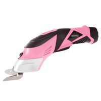 Cordless Power Scissors With Two Blades - Fabric, Leather, Carpet and Cardboard Cutter- 3.6V NiCad Lithium Ion Rechargeable Battery By Stalwart Pink