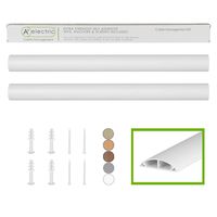 TV Cord Cover Wall Floor Cable Raceway Paintable White Cable Concealer Cable Management Wire Hider Kit for 2 Cables Organizer Self Adhesive Channel 50x12 mm Total Length 66 Inches