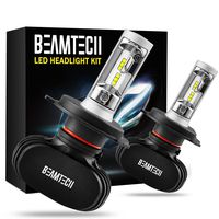 BEAMTECH H4 LED Headlight Bulb, 50W 6500K 8000Lumens Extremely Brigh (9003 Hi/Lo) CSP Chips Conversion Kit