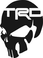 SkullTRD Vinyl Decal 5.5" H x 4" W in. Sticker, Car, Laptop, Wall, Glass, Oracal 651 in/Outdoor. (Matt Black)