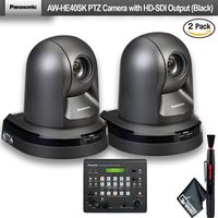 Panasonic AW-HE40SK PTZ Camera with HD-SDI Output (Black) (AW-HE40SKPJ9) 2 - Pack with Remote