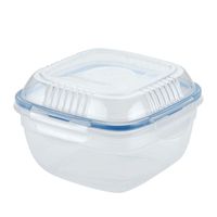 LOCK & LOCK HSM8440T Easy Essentials Salad Bowl / Food Storage Container / Food Storage Bin with Tray - 32 Ounce, Clear