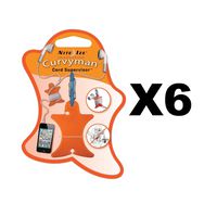 Nite Ize Curvyman Cord Supervisor Orange w/Slate Blue S-Biner Organizer (6-Pack)