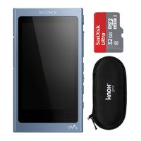 Sony NW-A45/B Walkman with Hi-Res Audio, Blue with 32GB Micro SD and hardshell carrying case bundle (3 Items)