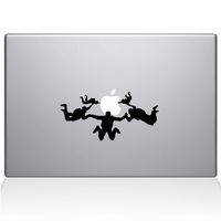 The Decal Guru 2069-MAC-15P-BLA Sky Divers Decal Vinyl Sticker, Black, 15\" MacBook Pro (2015 & Older)
