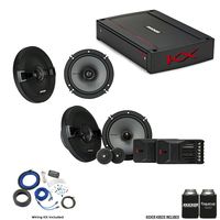 Kicker 44KSS6504 6.5" KS-Series Component Speakers & 44KSC6504 6.5" Speakers with 44KXA4004 KX-Series Amp and Wire kit