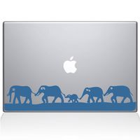 The Decal Guru Elephant March MacBook Decal Vinyl Sticker - 11" MacBook Air - Light Blue (0152-MAC-11A-LB)