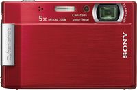 Sony Cybershot DSC-T100 8MP Digital Camera with 5x Optical Zoom and Super Steady Shot (Red)