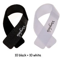 20 PCS Reusable Fastening Cable Ties with Microfiber Cloth in Retail Packaging -7" (Black+White)