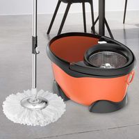 Zxwzzz Mops 360 Degree Automatic Rotating Mop And Matte Bucket, Microfiber Mop Head, Floor Cleaning Easy To Rotate Mop, Mop Bucket Size: 46x31x27cm