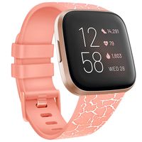Tobfit Sport Bands Compatible with Fitbit Versa 2/Versa/Versa Lite/Versa SE, Soft TPU Wristbands Accessories for Women Men (Marble Peach, Small)