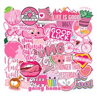 Cute Pink Lovely Water Bottle Stickers Kawaii Vinyl Aesthetic Waterproof Stickers for Hydro Flask Water Bottle Phone Case Laptop Bike Luggage Travel Case Skateboard Decal Stickers ¡­