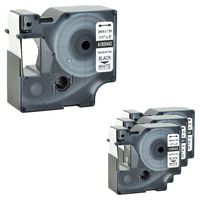 Nineleaf 4 PK Compatible for DYMO 1805443 Rhino Heat Shrink Tube Industry Label Tape 1" x 5ft Black on White for LabelWriter and Industrial Label Maker Rhino 6000