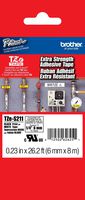 Brother 1/4" (6mm) Black Print on White Extra Strength Adhesive P-touch Tape for Brother PT-D210, PTD210 Label Maker