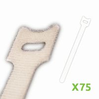 NavePoint 8 Inch Hook and Loop Reusable Strap Cable Cord Wire Ties 75 Pack White