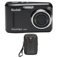 Kodak PIXPRO FZ43 16 MP Digital Camera, 4X Optical Zoom, 2.7" LCD (Black) Bundle